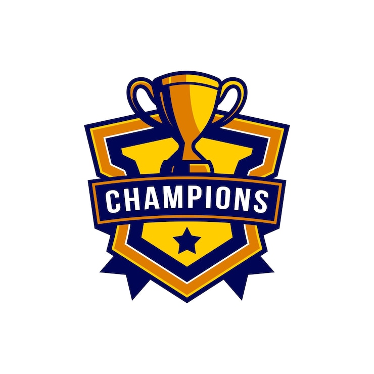 Free Vector champion logo badge template