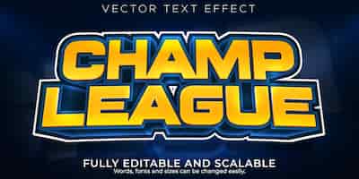 Free vector champion sport text effect, editable basketball and football text style