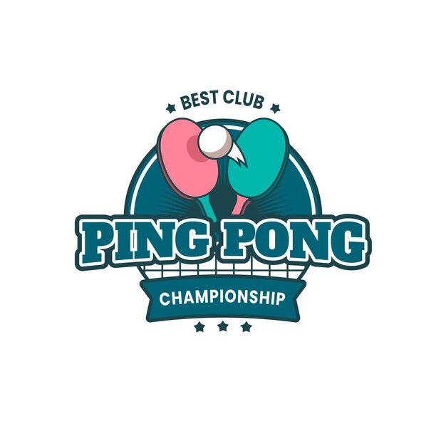 championship table tennis club logo template