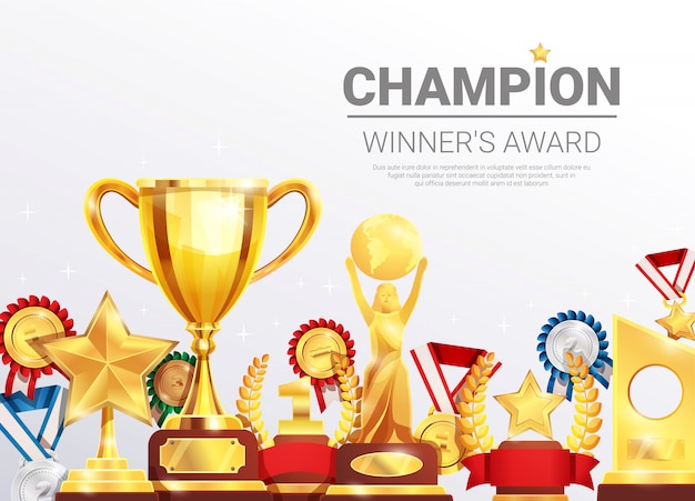 Free vector championships winners awards collection template