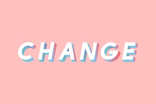 Change lettering  typography gradient isometric font