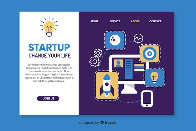 Change your life startup landing page