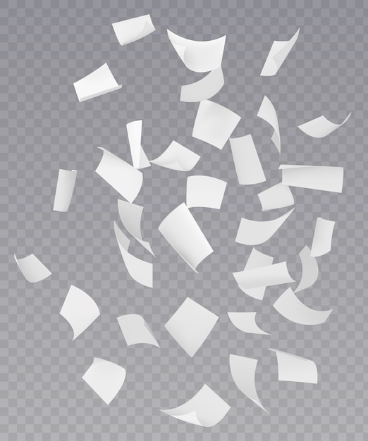 Хаотично падающие листы бумаги