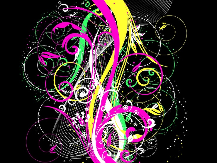 無料Vector 混沌とした花の背景