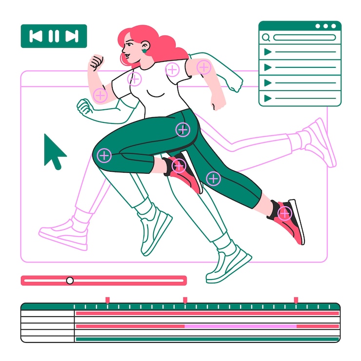 Free Vector character animation software concept illustration