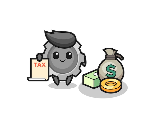 Character cartoon of gear as a accountant , cute style design for t shirt, sticker, logo element