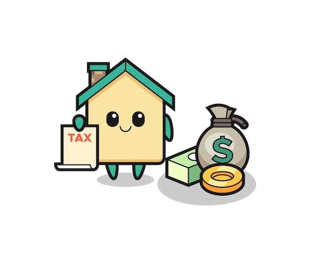 Character cartoon of house as a accountant , cute design