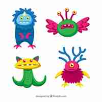 Free vector character collection of eight monsters