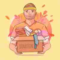 Free vector character donating their clothes concept