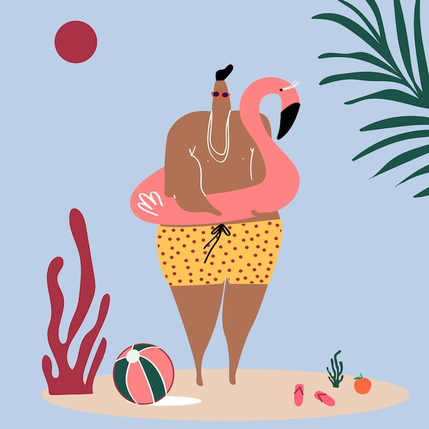 Character enjoying the summertime vector – Free Stock Photos