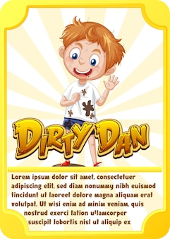 ダーティダン​という​言葉​の​キャラクターゲームカードテンプレート