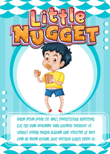 Character game card template with word little nugget