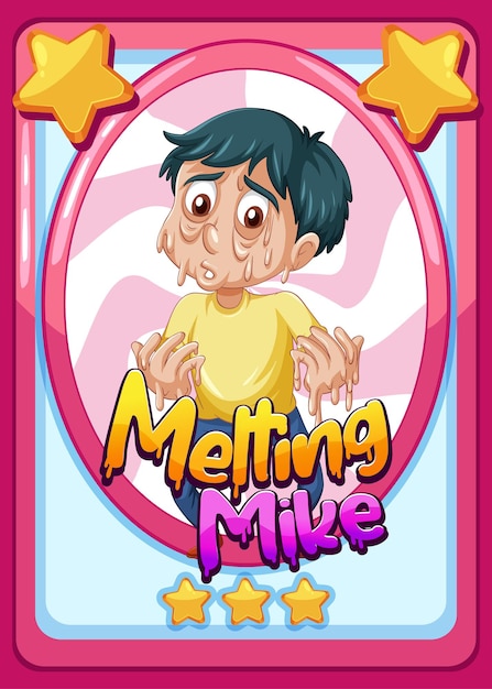 Meltingmikeという単語を含むキャラクターゲームカードテンプレート 無料ベクター