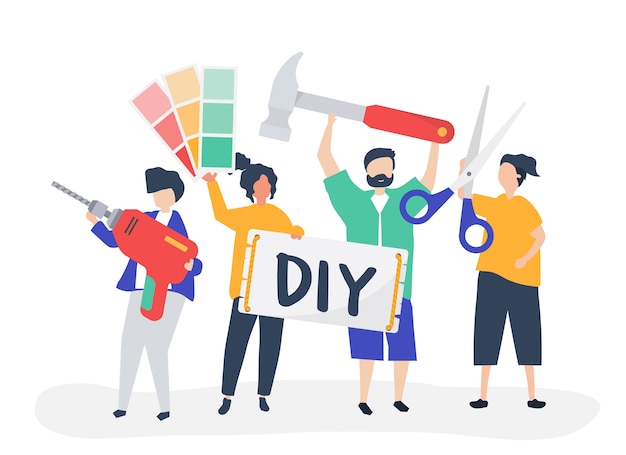 Character illustration of diy home improvement concept