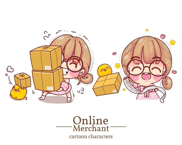キャラクターかわいい女の子イラストセット プレミアムベクター キャラクターかわいい女の子イラストセット プレミアムベクター