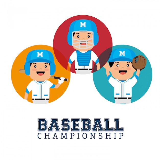 Free vector character players baseball championship