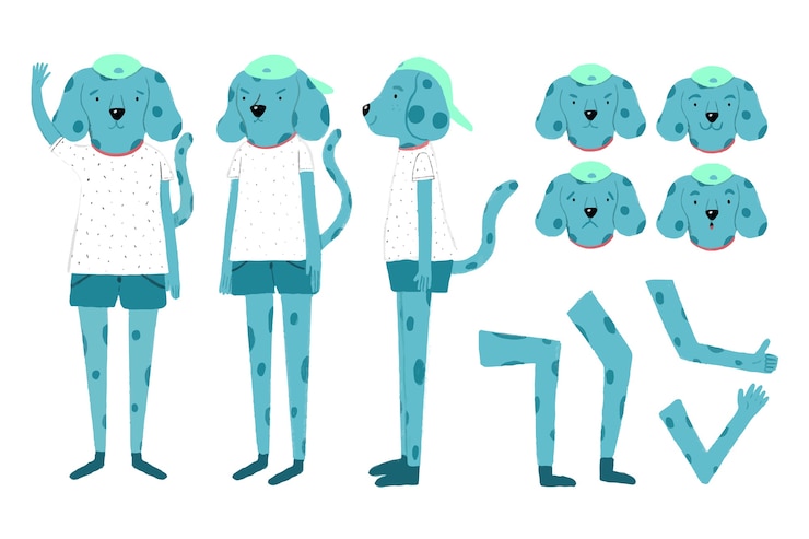 Free Vector character poses collection