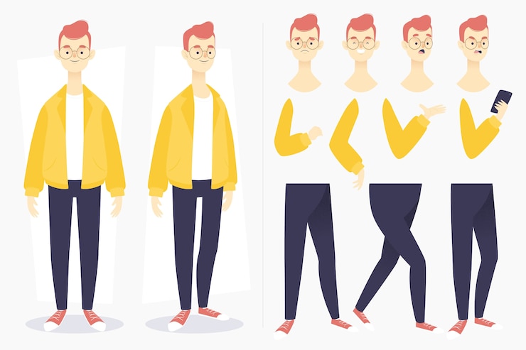 Free Vector character poses concept