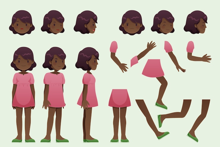 Free Vector character poses illustration