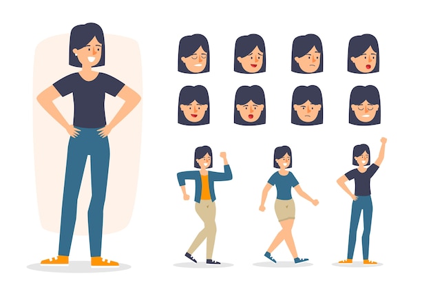 Free vector character poses illustrations