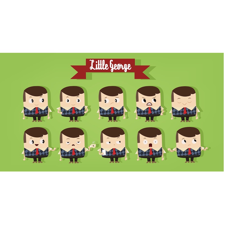 Free Vector character's feelings collection