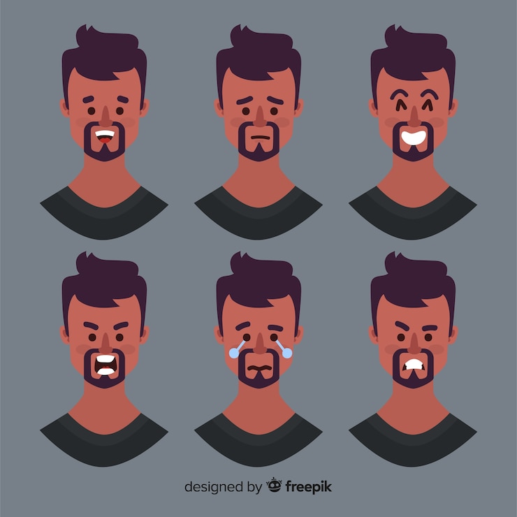 Free Vector character showing emotions