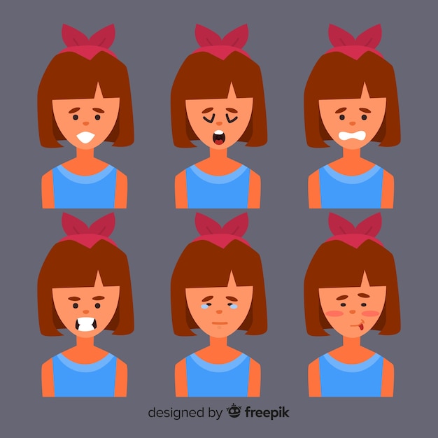 Free vector character showing emotions