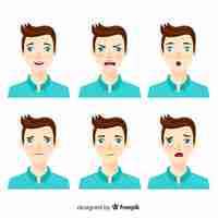 Free vector character showing emotions