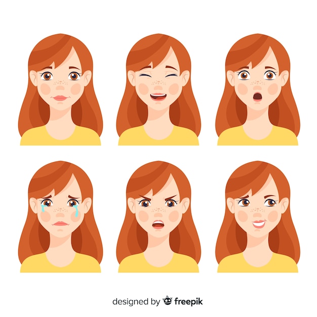 Free vector character showing emotions