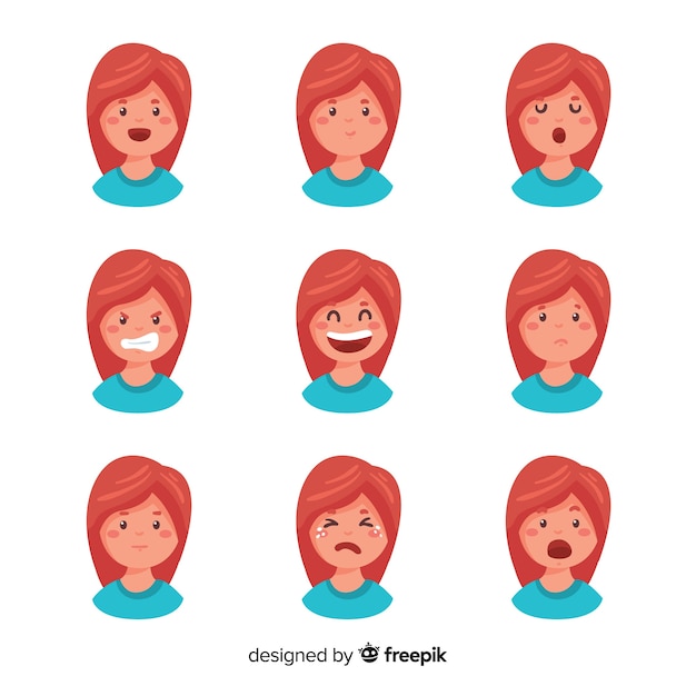 Free vector character showing emotions