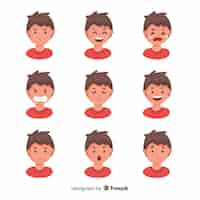 Free vector character showing emotions