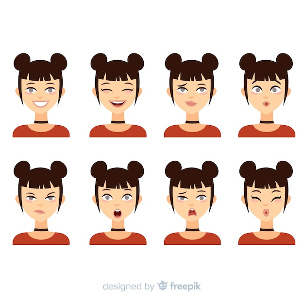 Free vector character showing emotions