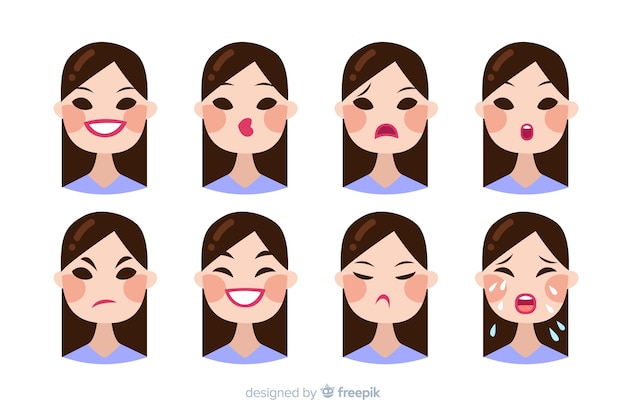 Free vector character showing emotions