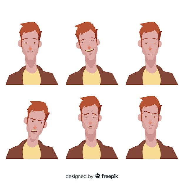 Free vector character showing emotions