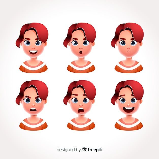 Free vector character showing emotions