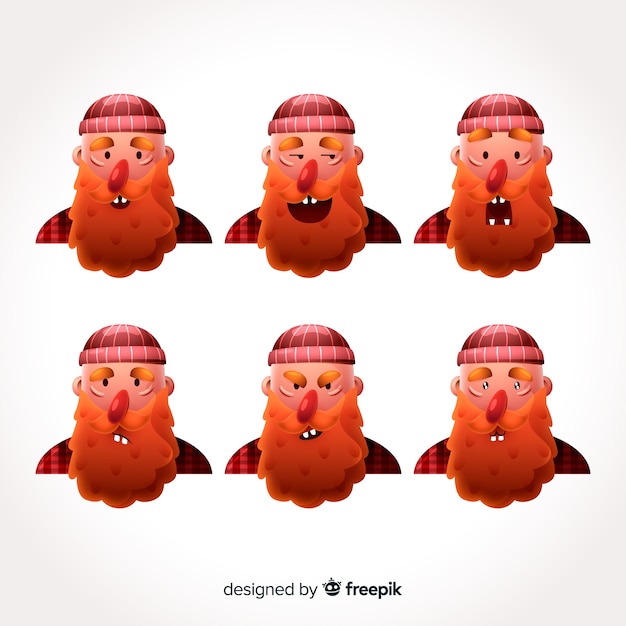 Free vector character showing emotions