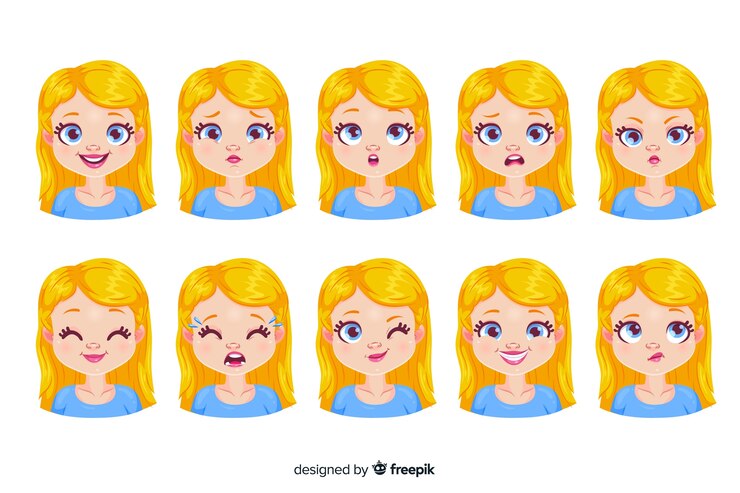 Free Vector character showing emotions