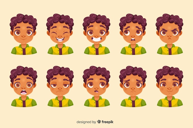 Free vector character showing emotions