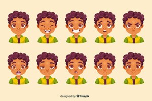 Free vector character showing emotions