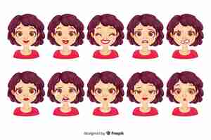 Free vector character showing emotions