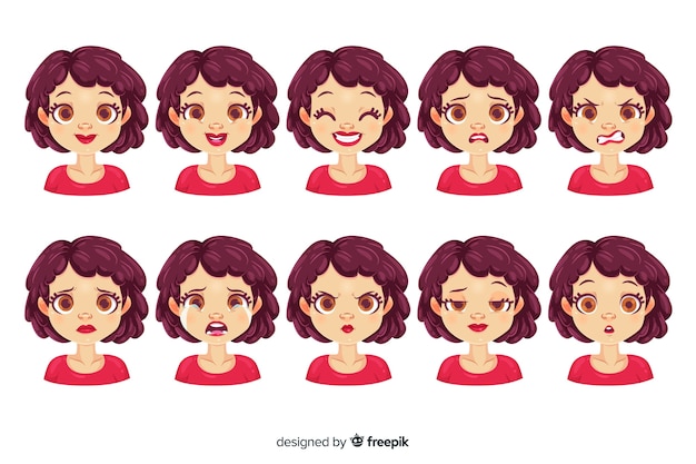 Character showing emotions