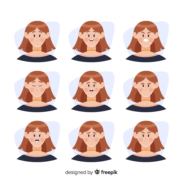 Free vector character showing emotions