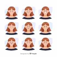 Free vector character showing emotions