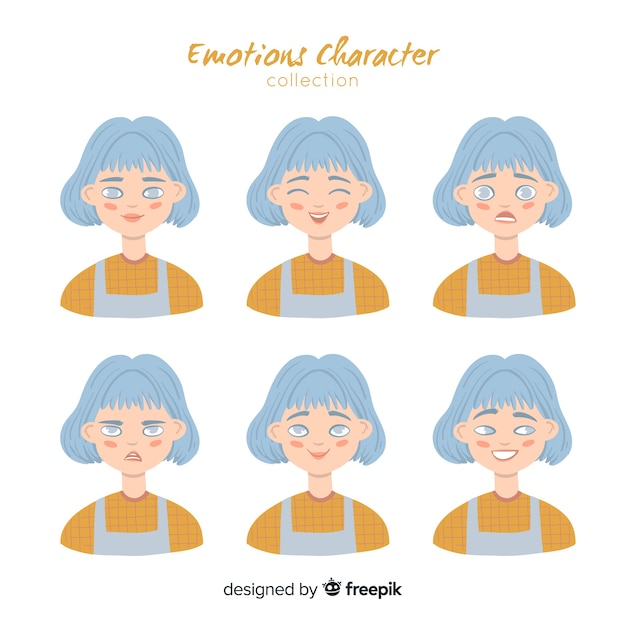 Free vector character showing emotions