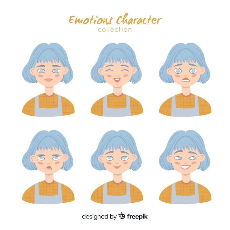 무료 Vector 감정을 보여주는 캐릭터
