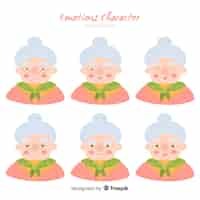 Free vector character showing emotions