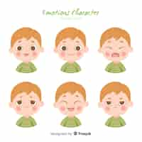 Free vector character showing emotions