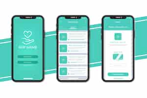 Vettore gratuito concetto di app di beneficenza