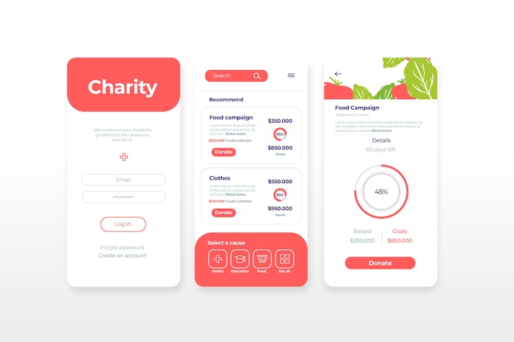 Free Vector charity app concept