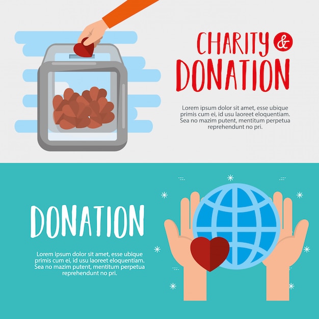 Free vector charity donation banners